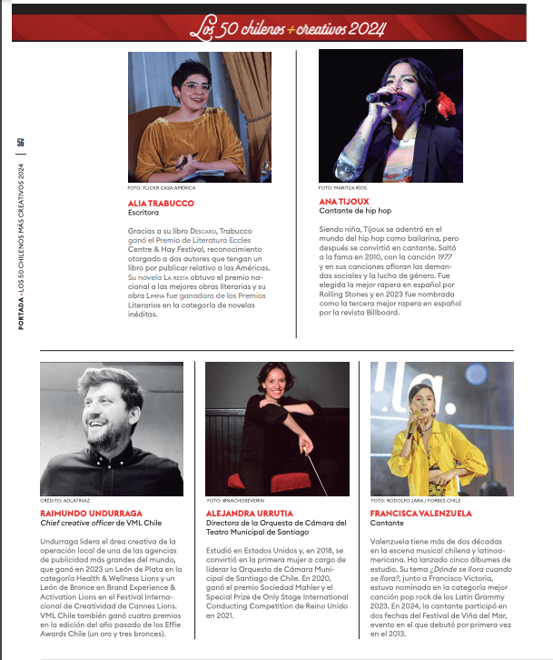 Entrevista Los 50 chilenos creativos