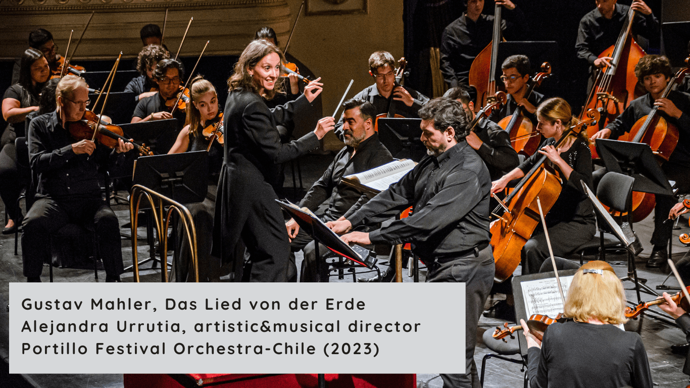 VIDEO eng Gustav Mahler La Cancion de la Tierra Alejandra Urrutia directora artistica y musical Orquesta Festival Portillo Chile 2023